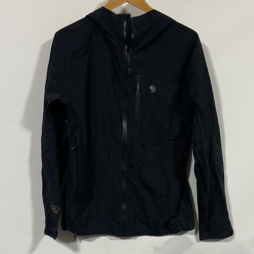 Mountain Hardwear athletic Black Hooded Shell Jacket with Subtle Logo